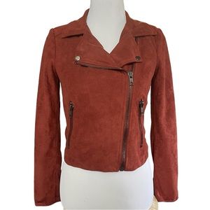 ASTR rust suede moto jacket